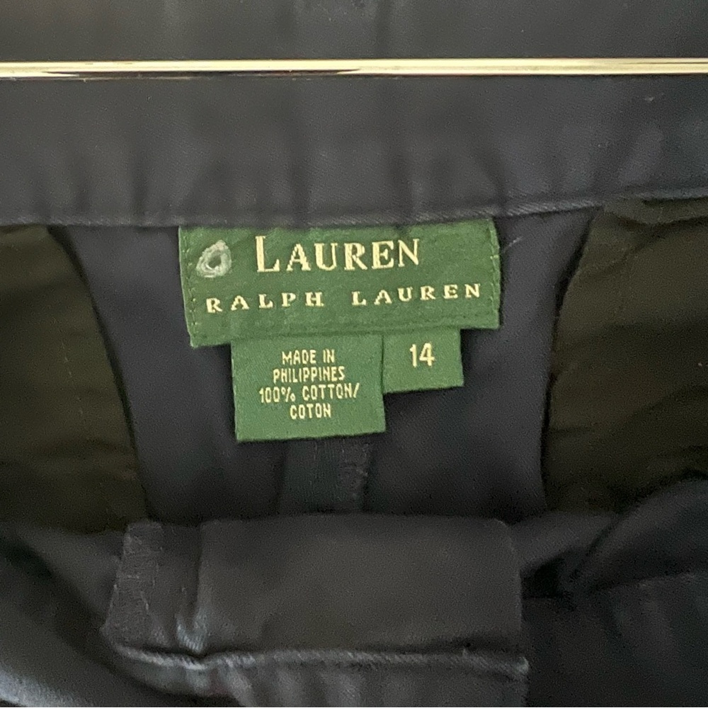 Lauren Ralph Lauren Women’s Navy Blue Shorts 100% Cotton Flat Front Size 14 - Picture 4 of 4